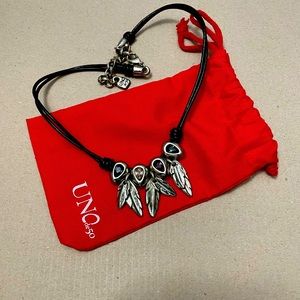 Uno de Oro 🌟SOLD OUT🌟 Silver plated necklace with crystals, COL1313